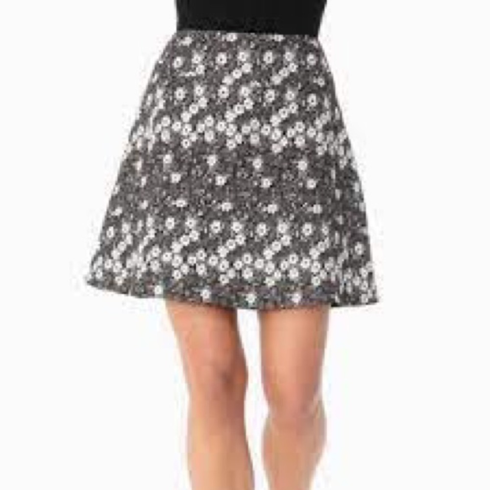 Tuckernuck Jacquard Floral Print A-line Skirt